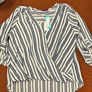 Women’s blouse - new w/tags - XL - blue & white stripe.